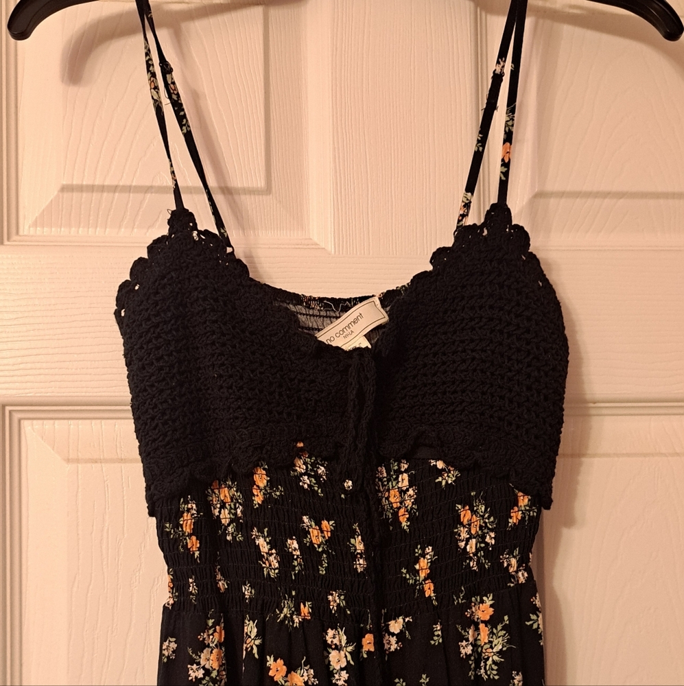 No Comment Size M Floral Maxi Dress with Knit Top & Spaghetti Straps - Picture 5 of 5